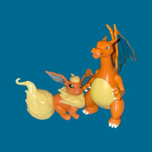 Jazwares PoKéMoN Battle Feature Charizard Evee Flaron Deluxe Figures 4.5’ A31 - Picture 8 of 11